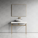 Lomazzo Carrara Marble Countertop Brushed Gold Vanity Unit 1000mm
