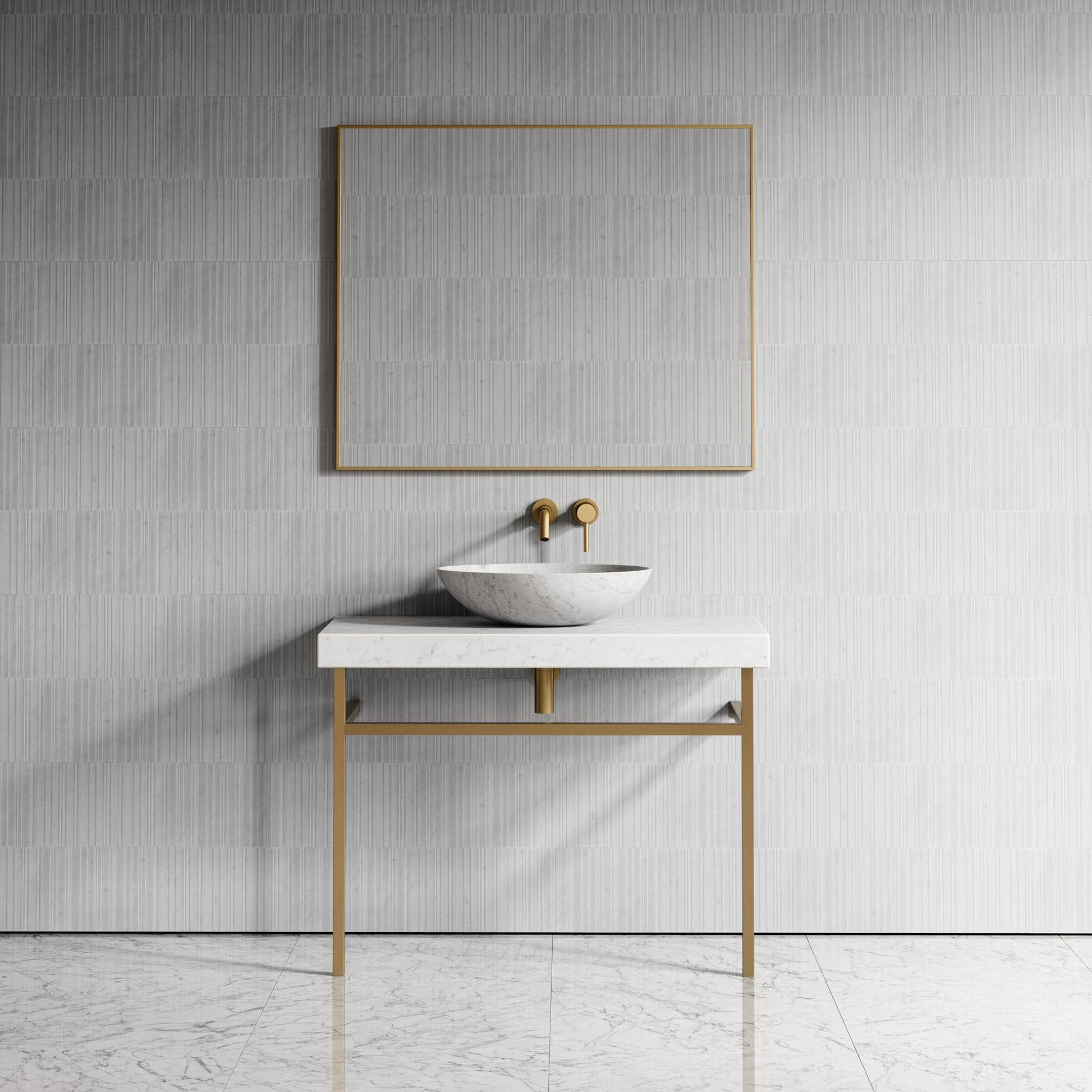 Lomazzo Carrara Marble Countertop Vanity Unit 1000mm