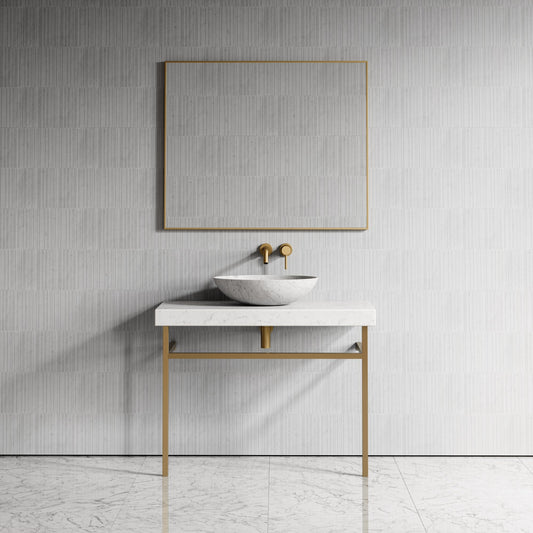 Lomazzo Carrara Marble Countertop Vanity Unit 1000mm