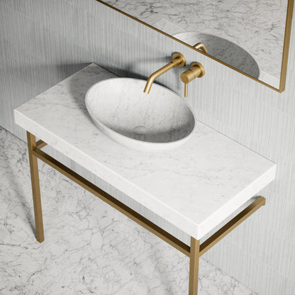 Lomazzo Carrara Marble Countertop Vanity Unit 1000mm