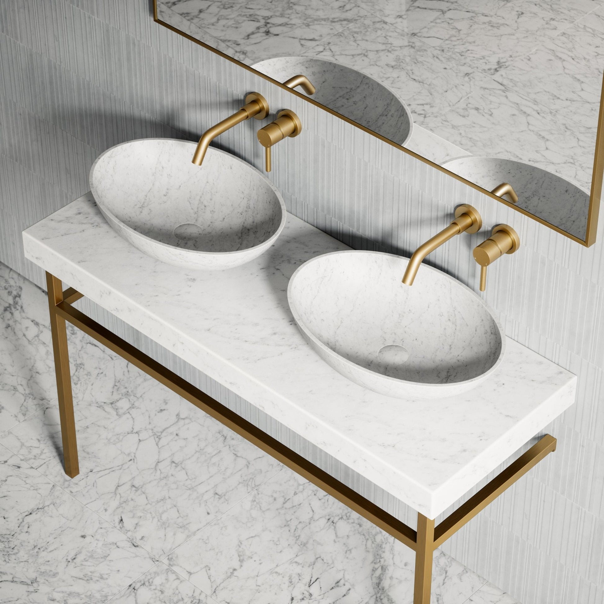 Lomazzo Carrara Marble Countertop Vanity Unit 1200mm