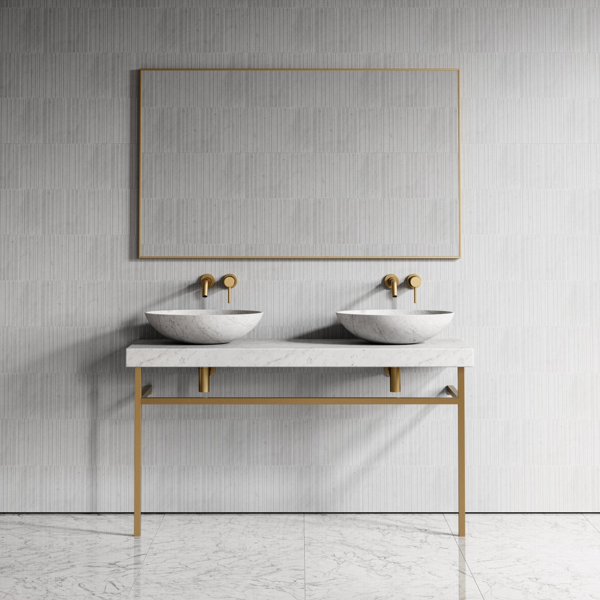 Lomazzo Carrara Marble Countertop Vanity Unit 1400mm
