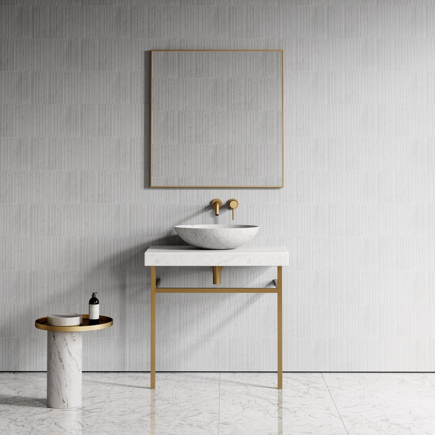 Lomazzo Carrara Marble Countertop Vanity Unit 800mm