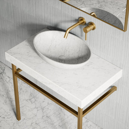 Lomazzo Carrara Marble Countertop Vanity Unit 800mm