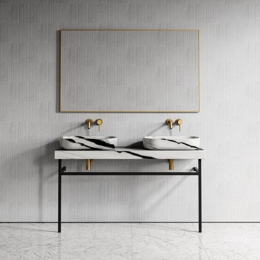 Lomazzo Panda Marble Countertop Vanity Unit 1400mm