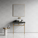 Lomazzo Panda Marble Countertop Brushed Gold Vanity Unit 800mm