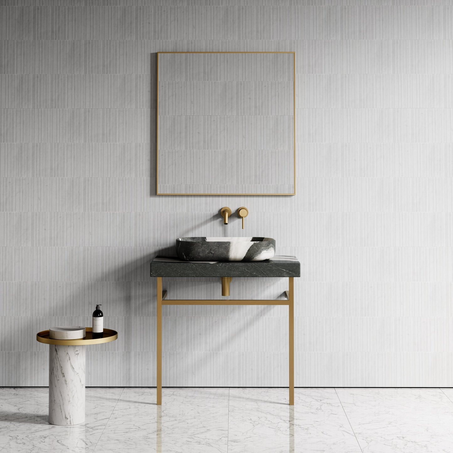 Lomazzo Panda Marble Countertop Vanity Unit 800mm