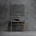 Lomazzo Pietra Grey Marble Countertop Brushed Gold Vanity Unit 1000mm