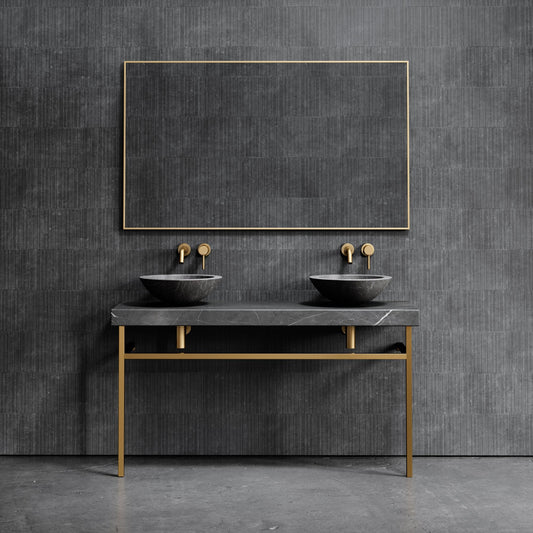 Lomazzo Pietra Grey Marble Countertop Vanity Unit 1400mm