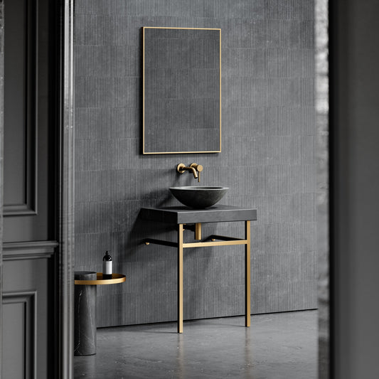 Lomazzo Pietra Grey Marble Countertop Vanity Unit 600mm