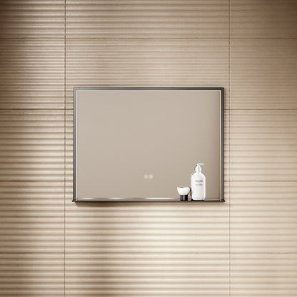 Lumiere Matte Black Mirror With Natural White LED light and Demister 600mm