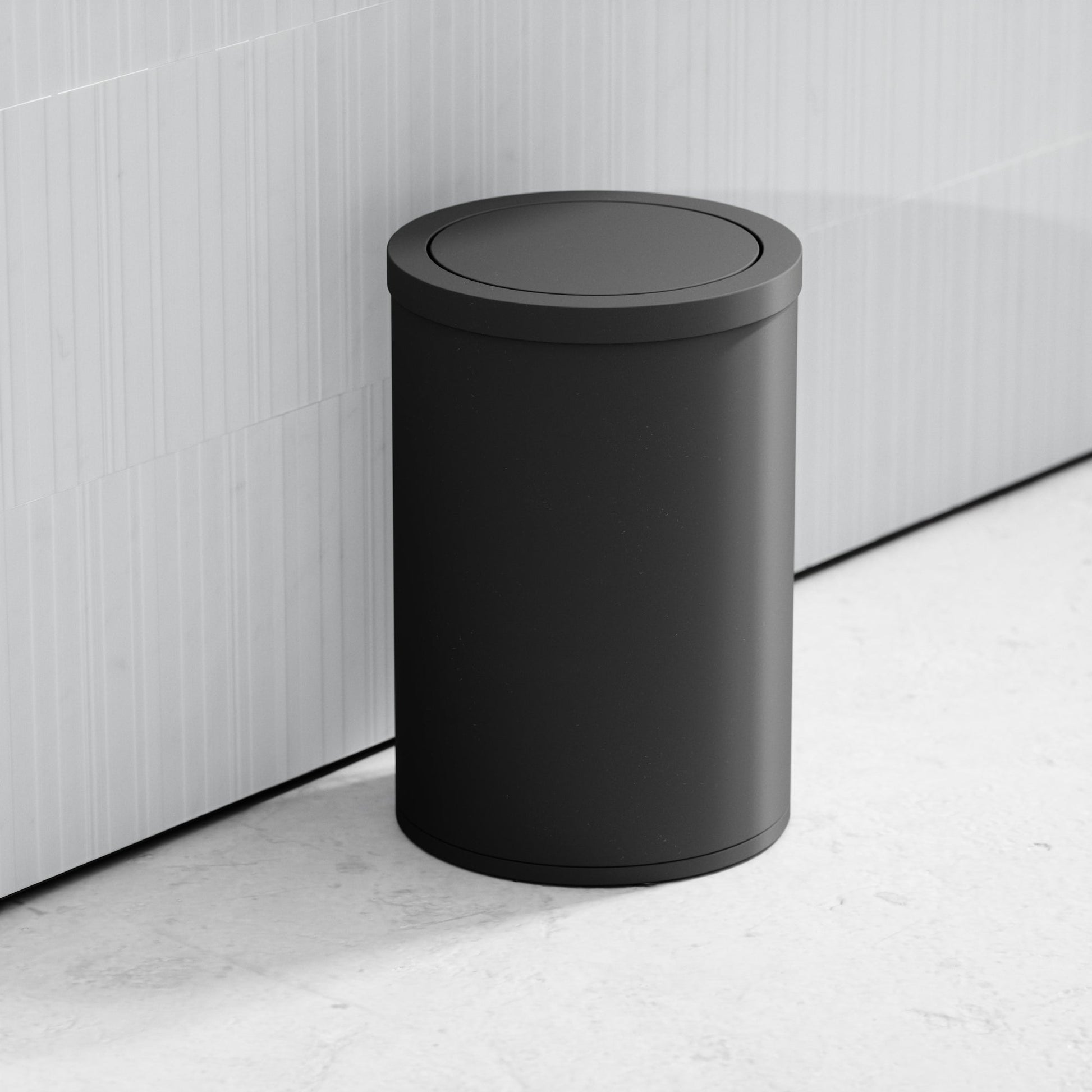 Lusso Cestino Matte Black 9 Litre Swing Lid Bin