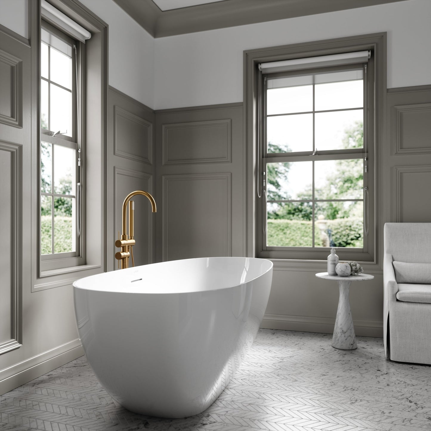 Lusso Light Egg Shell Freestanding Bath 1700mm
