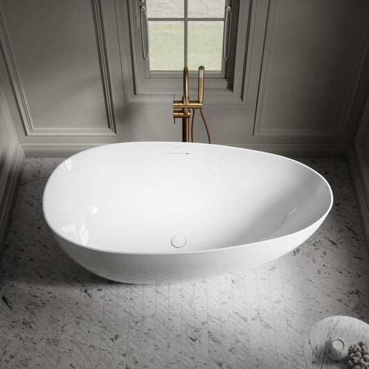 Lusso Light Egg Shell Freestanding Mini Bath 1500mm