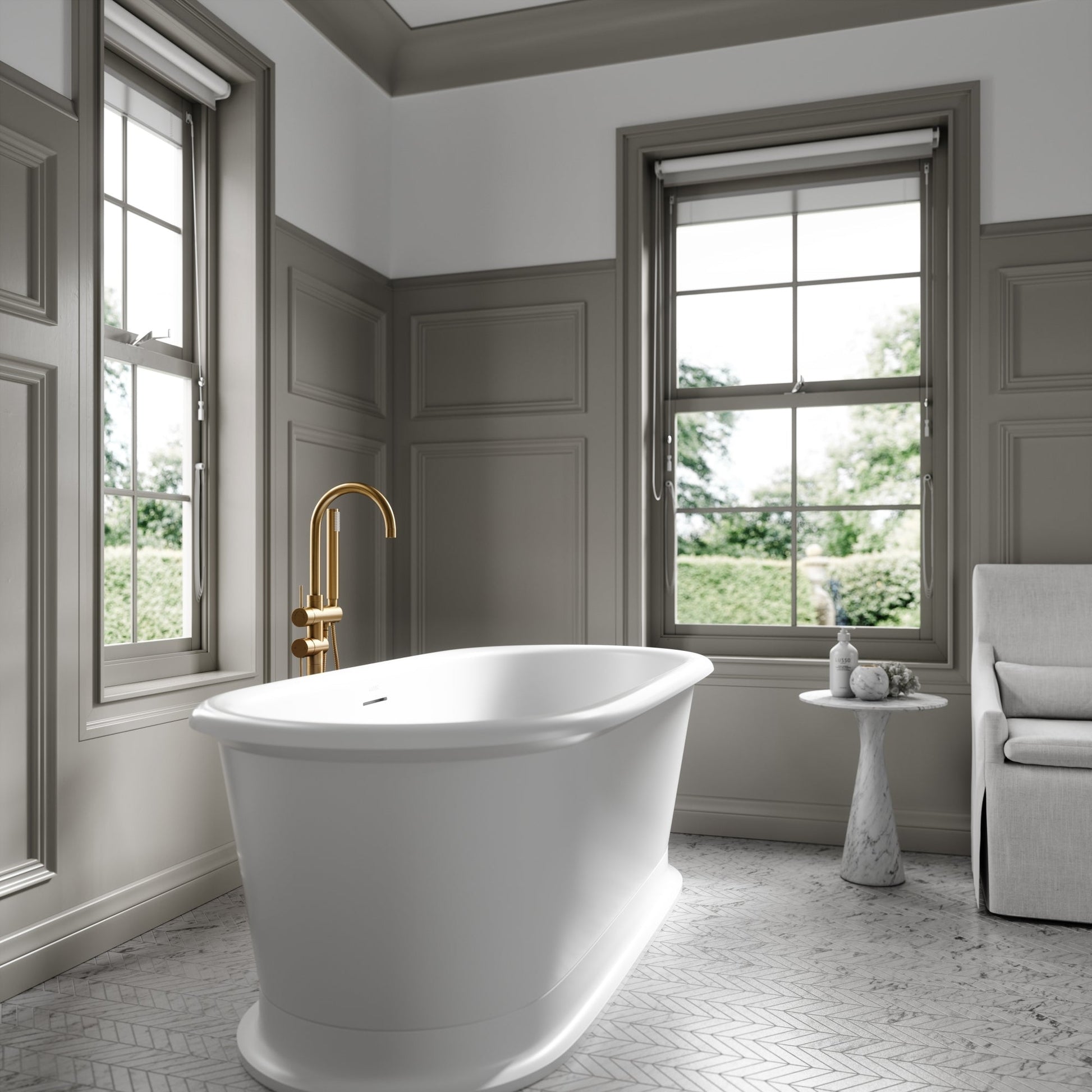 Lusso Light Verona White Freestanding Bath 1700mm