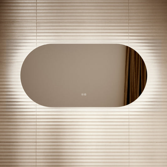 Lusso Regent Oval Mirror with Demister and Light 1200mm
