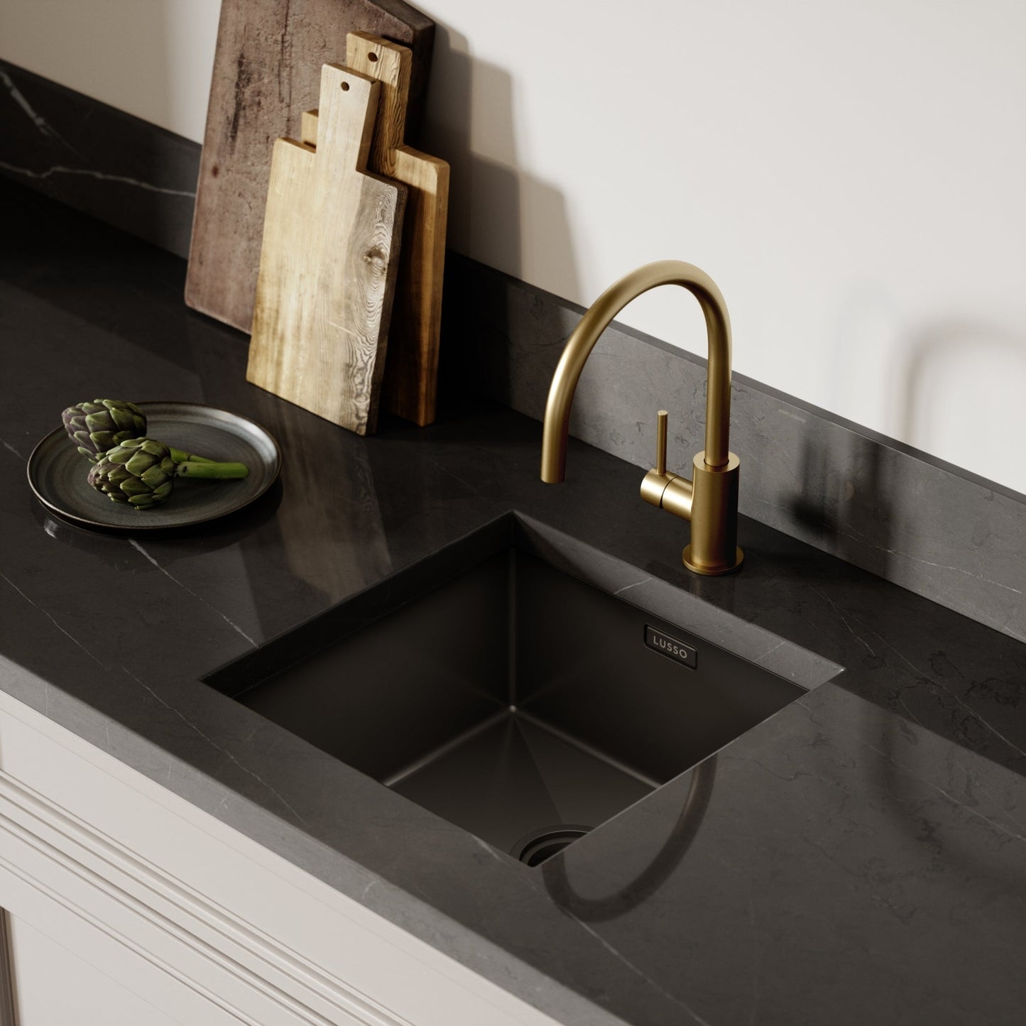 Lusso Vello Undermount Kitchen sink Black Gunmetal