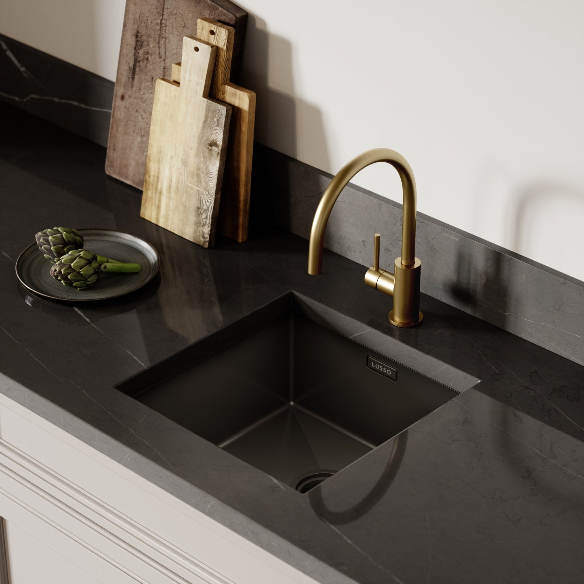 Lusso Vello Undermount Kitchen sink Black Gunmetal
