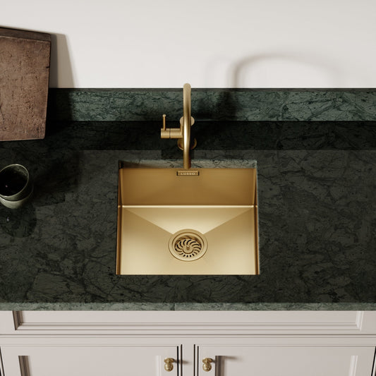 Lusso Vello Undermount Kitchen sink Brushed Gold
