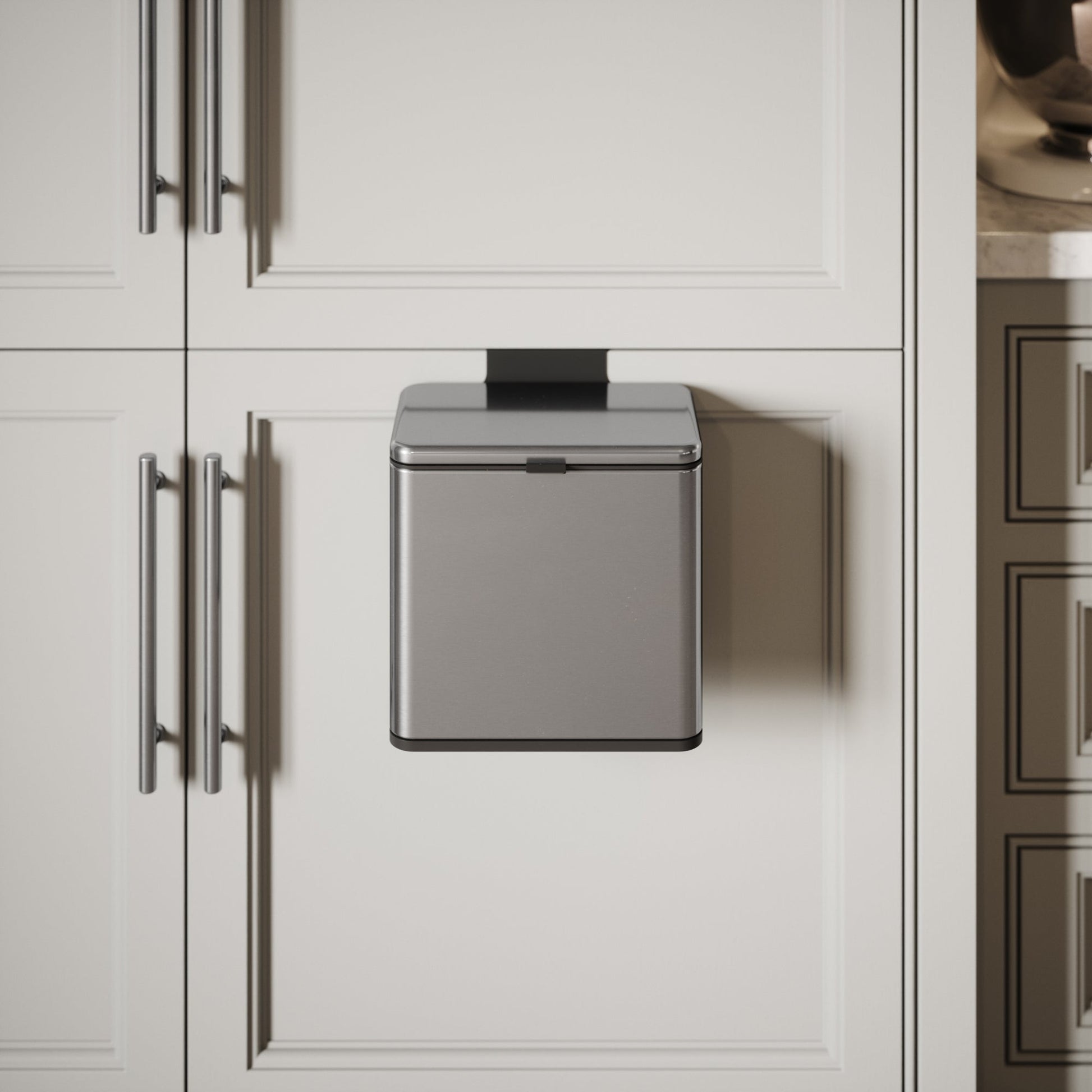 Lusso Zattura Brushed Stainless 5 Litre Hanging Kitchen Cabinet Bin