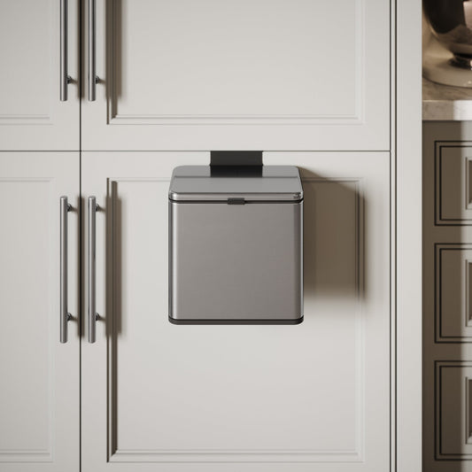 Lusso Zattura Brushed Stainless 5 Litre Hanging Kitchen Cabinet Bin