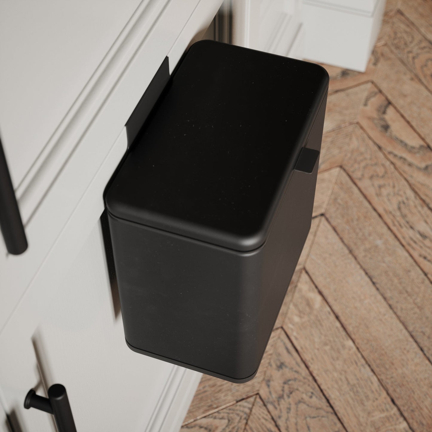 Lusso Zattura Matte Black 5 Litre Hanging Kitchen Cabinet Bin