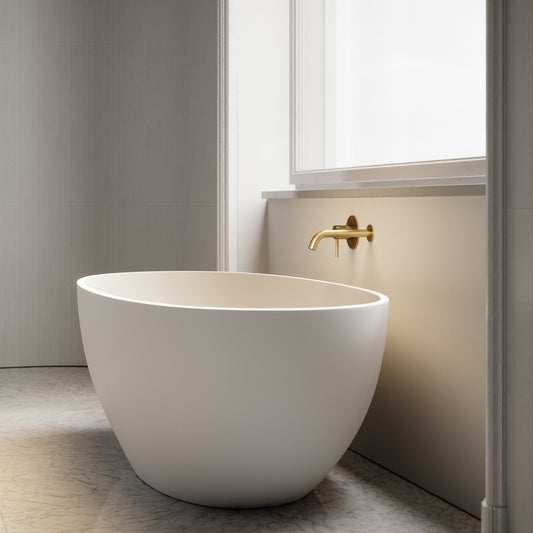 Luxe Brushed Gold Wall Mounted Bath Mixer Tap