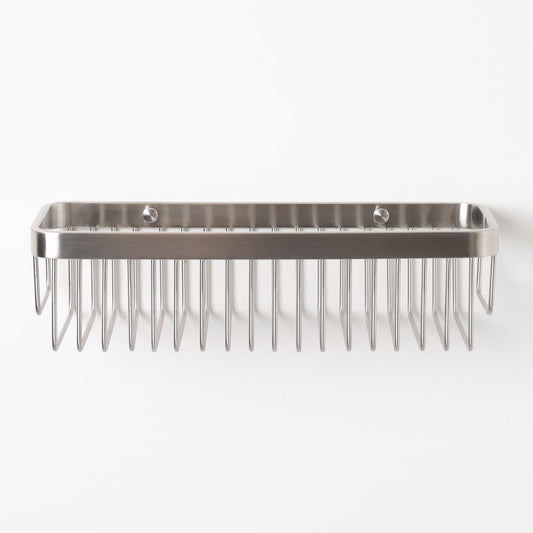 Luxe Brushed Stainless Large Shower Storage Basket