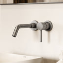Luxe Brushed Stainless Wall Mounted Basin Mixer Tap V1