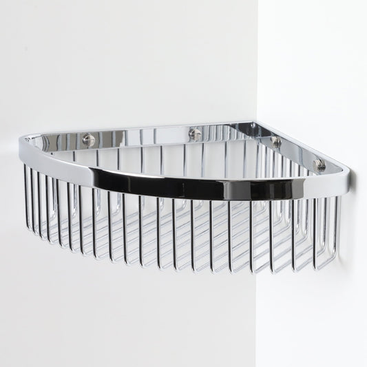 Luxe Chrome Corner Shower Storage Basket