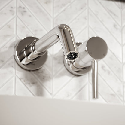 Luxe Chrome Wall Mounted Basin Mixer Tap V1