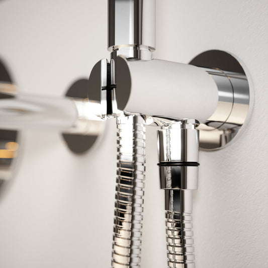 Luxe Chrome Wall Mounted Bath Shower Mixer Tap