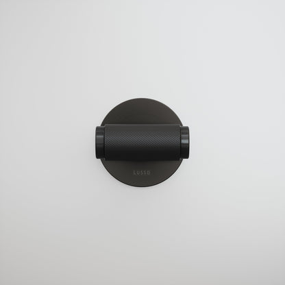 Luxe Knurled Matte Black Bathroom WC Door Handle Latch and Hinge Bundle