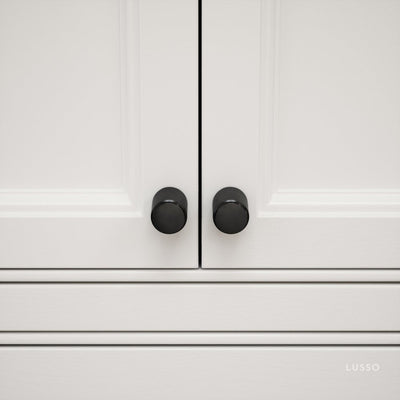 Luxe Knurled Matte Black Furniture Knobs
