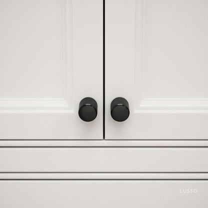 Luxe Knurled Matte Black Furniture Knobs