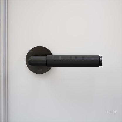 Luxe Knurled Matte Black Internal Door Handles