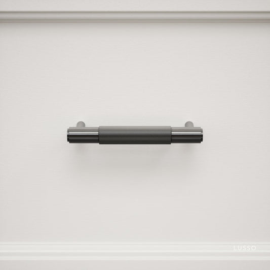 Luxe Knurled Matte Black Pull Bar 150mm