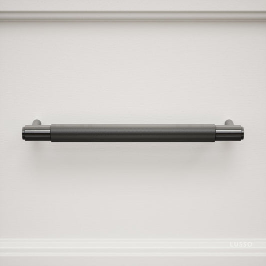 Luxe Knurled Matte Black Pull Bar 250mm