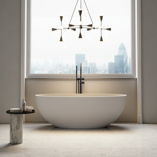 Luxe Matte Black Floorstanding Bath Shower Mixer Tap