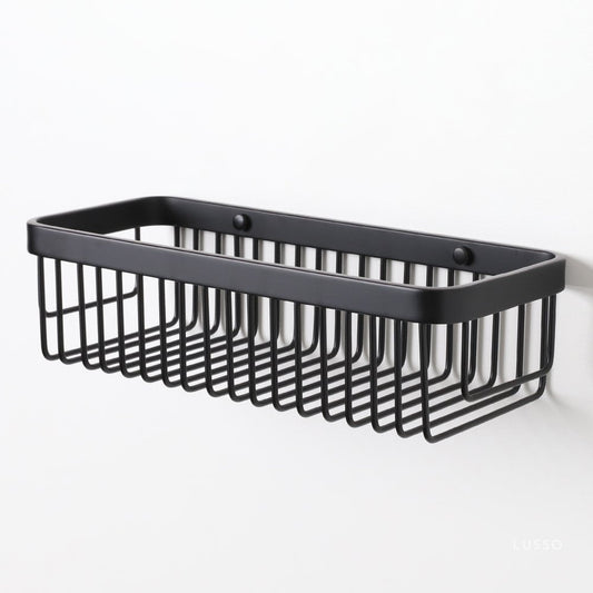 Luxe Matte Black Large Shower Storage Basket