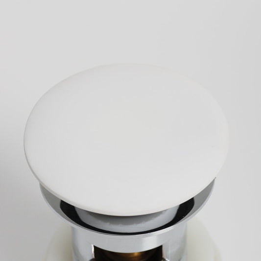 Luxe Matte White Slotted Click Clack Basin Waste