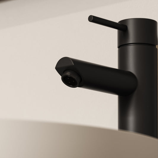 Luxe Monobloc Matte Black Tall Basin Mixer Tap