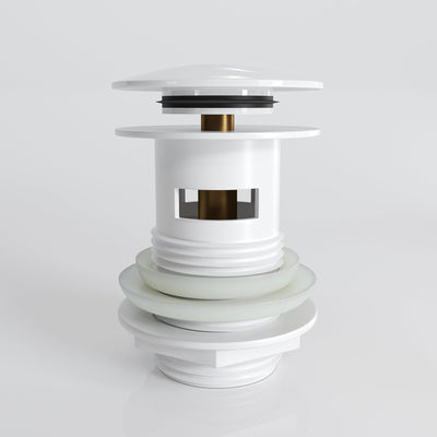 Luxe Polished White Slotted Click Clack Basin Waste