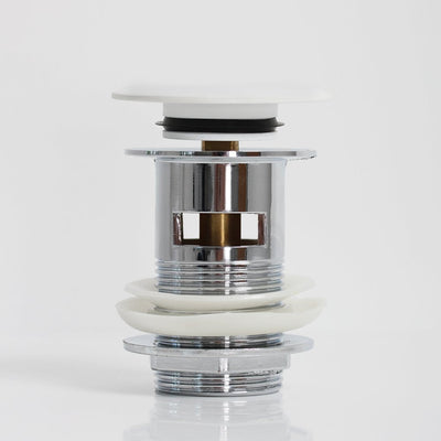 Luxe Polished White Slotted Click Clack Basin Waste