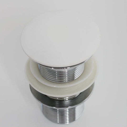 Luxe Polished White Unslotted Click Clack Basin Waste