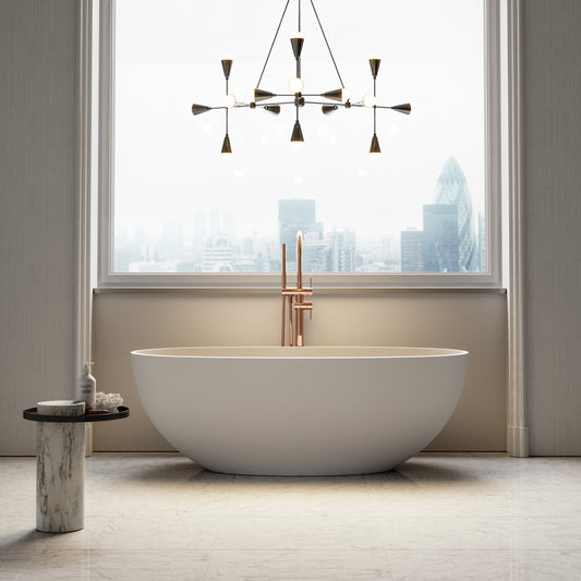 Luxe Rose Gold Floorstanding Bath Shower Mixer Tap