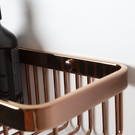 Luxe Rose Gold Large Shower Storage Basket