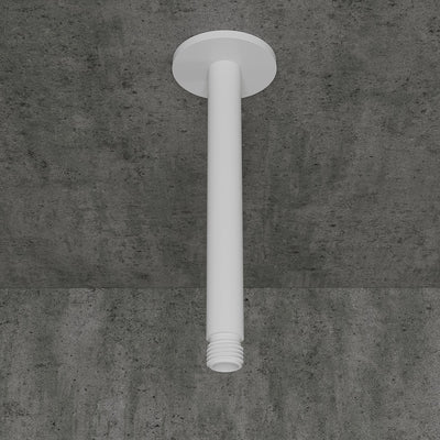 Luxe Silk Matte White Ceiling Mount Shower Arm 200mm