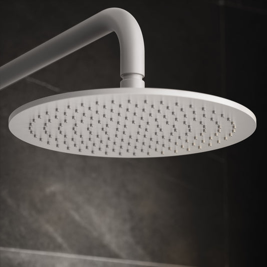 Luxe Silk Matte White Thermostatic Shower with Handheld Shower