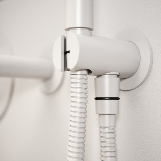 Luxe Silk Matte White Wall Mounted Bath Shower Mixer Tap